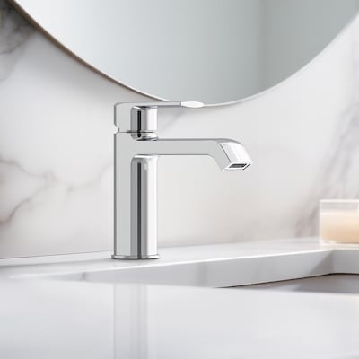 Project Source Grayford Polished Chrome Single Hole 1-Handle WaterSense Bathroom 