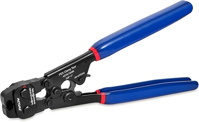 JWGJW Pex Cinch Clamp Fastening Tool with a cutting tool for 3/8 to 1-inch Stainless Steel Clamps with 1/2" 22PCS and 3/4" 10PCS PEX Clamps (JW-001)