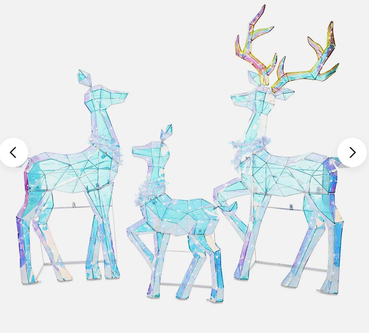 Holiday 2D Pre-Lit Prismatic Deer Family Silhouettes Yard Decor - Set of 3