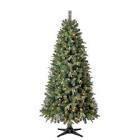  7 ft Pre-Lit Brookfield Fir Artificial Christmas Tree, Clear LED Lights, by Holiday Time