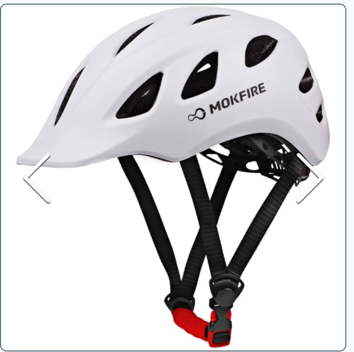 MOKFIRE Adult Bike Helmet Adjustable Lightweight Urban Casual Commuter Cycling Bicycle Helmet for Women and Men - Size (22.44-24.01 Inches) -White (Color: White)