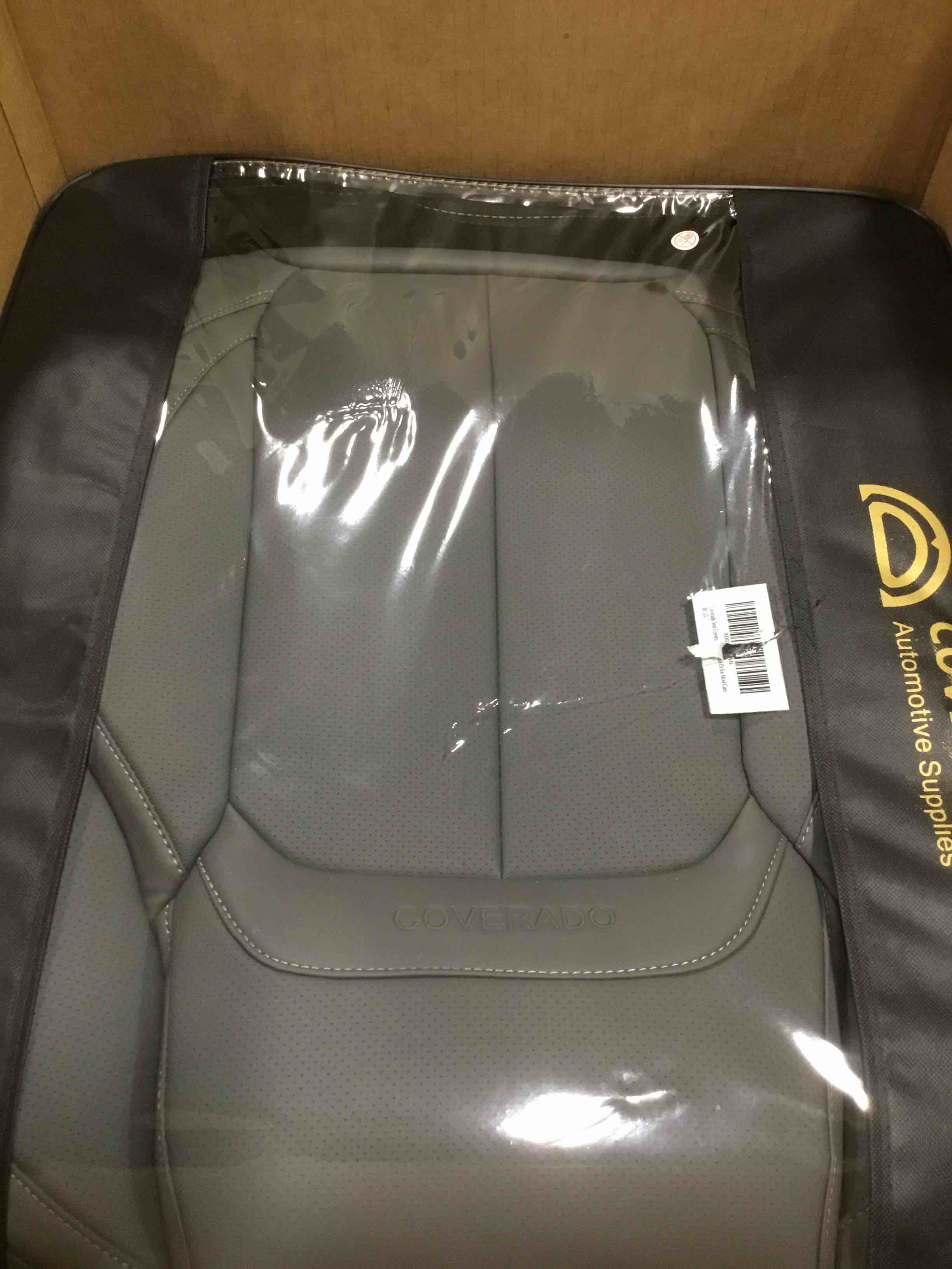 Coverado Car Seat Covers 2 Pieces, Waterproof Nappa Leather Auto Seat Protectors for Front Seats, Universal Fit for Most Sedans SUV Pick-up Truck, Gray