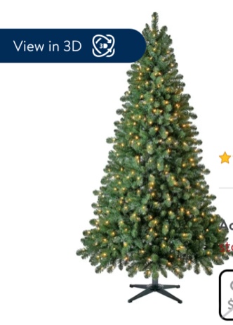 7 ft Pre-Lit Duncan Fir Artificial Christmas Tree, Clear LED Lights, by Holiday Time