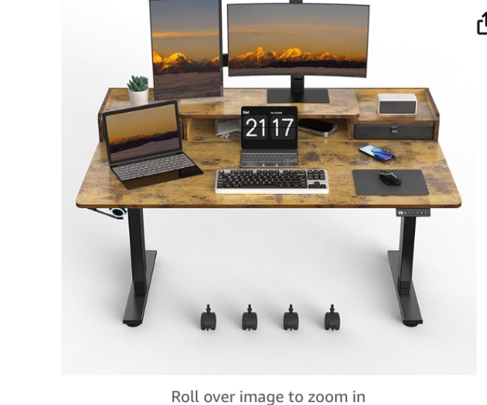 Add Prime to get Fast, Free delivery Amazon prime logo Lightning Deal $109.99 29% was claimed 29% claimed FREE Returns  FREE delivery Monday, November 25 Delivering to Cleveland 44128 - Update location Quantity: 1 Add to Cart   Add a Protection Plan: 2-Year Protection Plan for $21.99 3-Year Protection Plan for $27.99 Asurion Complete Protect: One plan covers all eligible past and future purchases (Renews Monthly Until Cancelled) for $16.99/month Regular Price $139.99 FREE delivery Monday, November 25 Ships from: Amazon Sold by: Bestergo Direct Add to List Other sellers on Amazon New (2) from $139.99   & FREE Shipping.  HUANUO 48" x 24" Electric Standing Desk Adjustable Height, 4 Memory Height Settings, Headphone Hook, Cable Manager, Sit Stand Up Desk for Home Office &amp; Computer Workstation, Black Roll over image to zoom in                      7 VIDEOS HUANUO 48" x 24" Electric Standing Desk Adjustable Height, 4 Memory Height Settings, Headphone Hook, Cable Manager, Sit Stand Up Desk for Home Office & Computer Workstation, Black