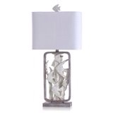 incomplete Style Craft Two Tone Framed Tropical Fish Moulded Table Lamp - Dark Blue Finish