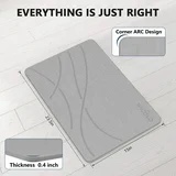 similar Stone Bath Mat Diatomaceous Earth Bathroom Stone Mat 24"x15", Light Gray