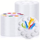200 Pieces Paint Tray Palettes Plastic Round Paint Pallet Plastic Paint Palette White Washable Paint Trays Paint Holder for Kids Students Adult Art Painting Class School Craft Project Supplies
