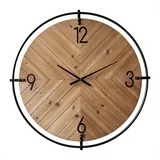 Evelyn Herringbone Wood Round Wall Clock 33'' W X 33'' H X 1.25'' D
