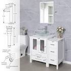(incomplete)48” Bathroom Vanity Sink Combo with Glass Sink, Wood Top, 2 Side Cabinets, Faucet