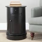 Regan Solid Wood Swivel Drum End Table with Storage 26