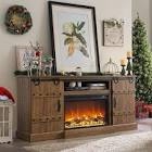 (incomplete ) Wilbrandt Farmhouse Fireplace TV Stand with 30" Fireplace Insert&Timer, Wood Media Console Fit for TVs up to 80 Inch