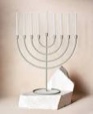metal 47.25H candle holder Trace Menorah & Hanukkah Candle silver