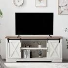 Allen TV Stand for TVs up to 75" with Sliding Barn Door and Adjustable Shelf & Feet, Farmhouse