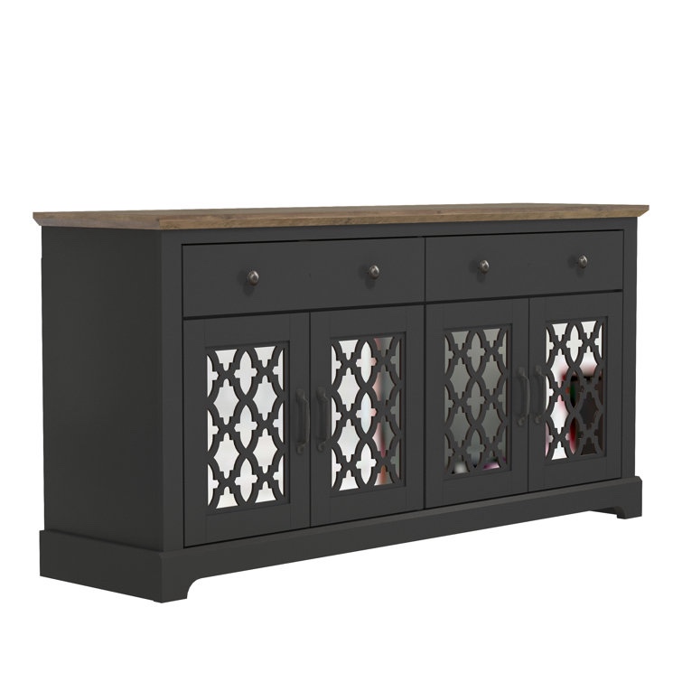 Black/Knotty Oak Chessani 2 Drawer Sideboard