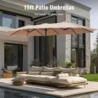 Nyasia 180" x 108" Rectangular Market Umbrella with Base