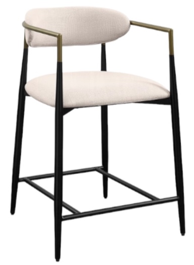 ACME Furniture Jaramillo Black/White Linen Counter Height Chair
