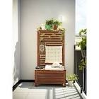 Wooden Retail Display Merchandiser, Indoor/Outdoor Wooden Retail Display Shelf w/ Storage, Outdoor Storage Accessory