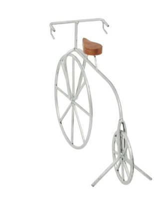 16"W, 11"H Silver Metal Bike Sculpture, by DecMode 