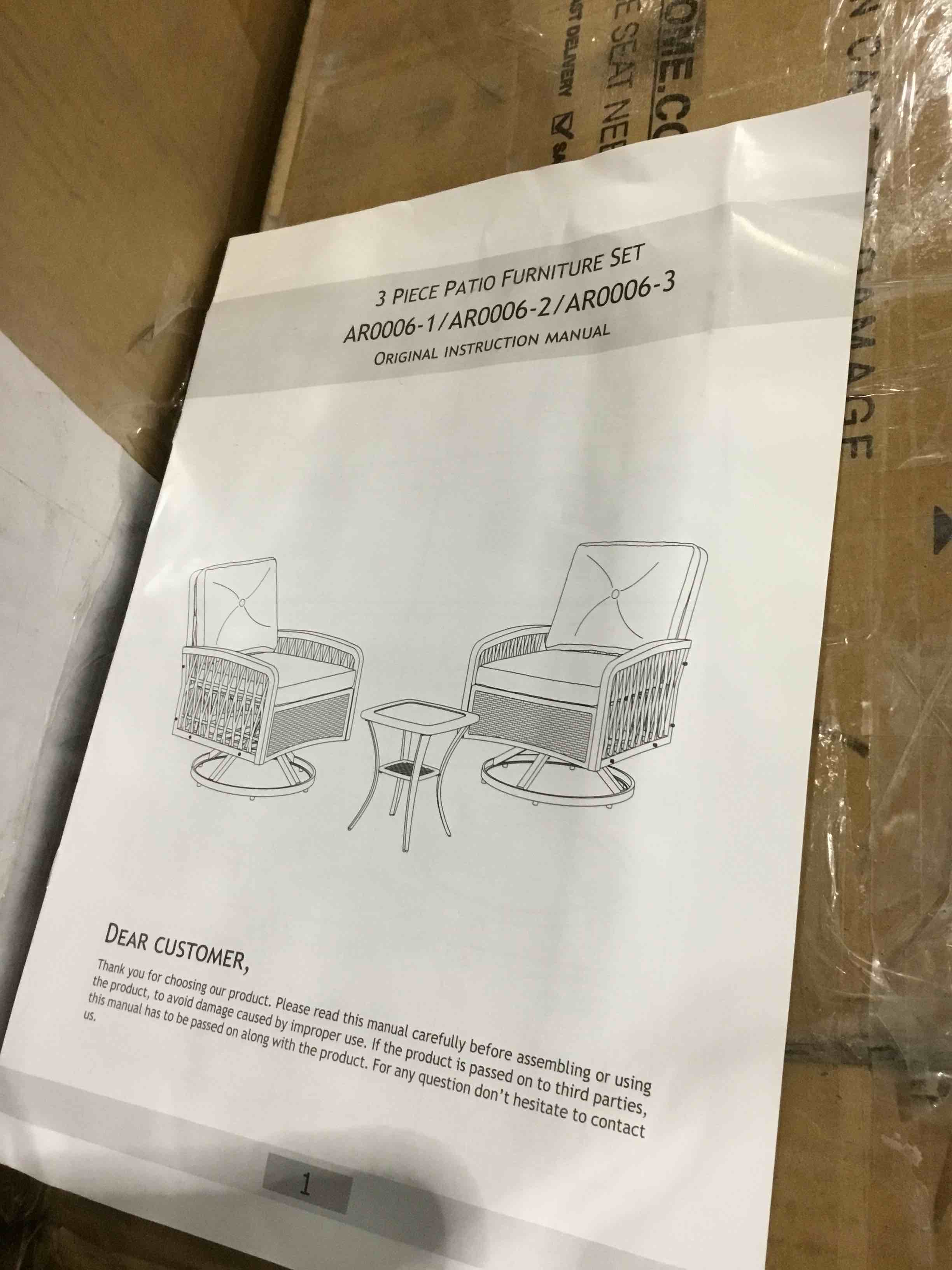 3 piece patio furniture set 