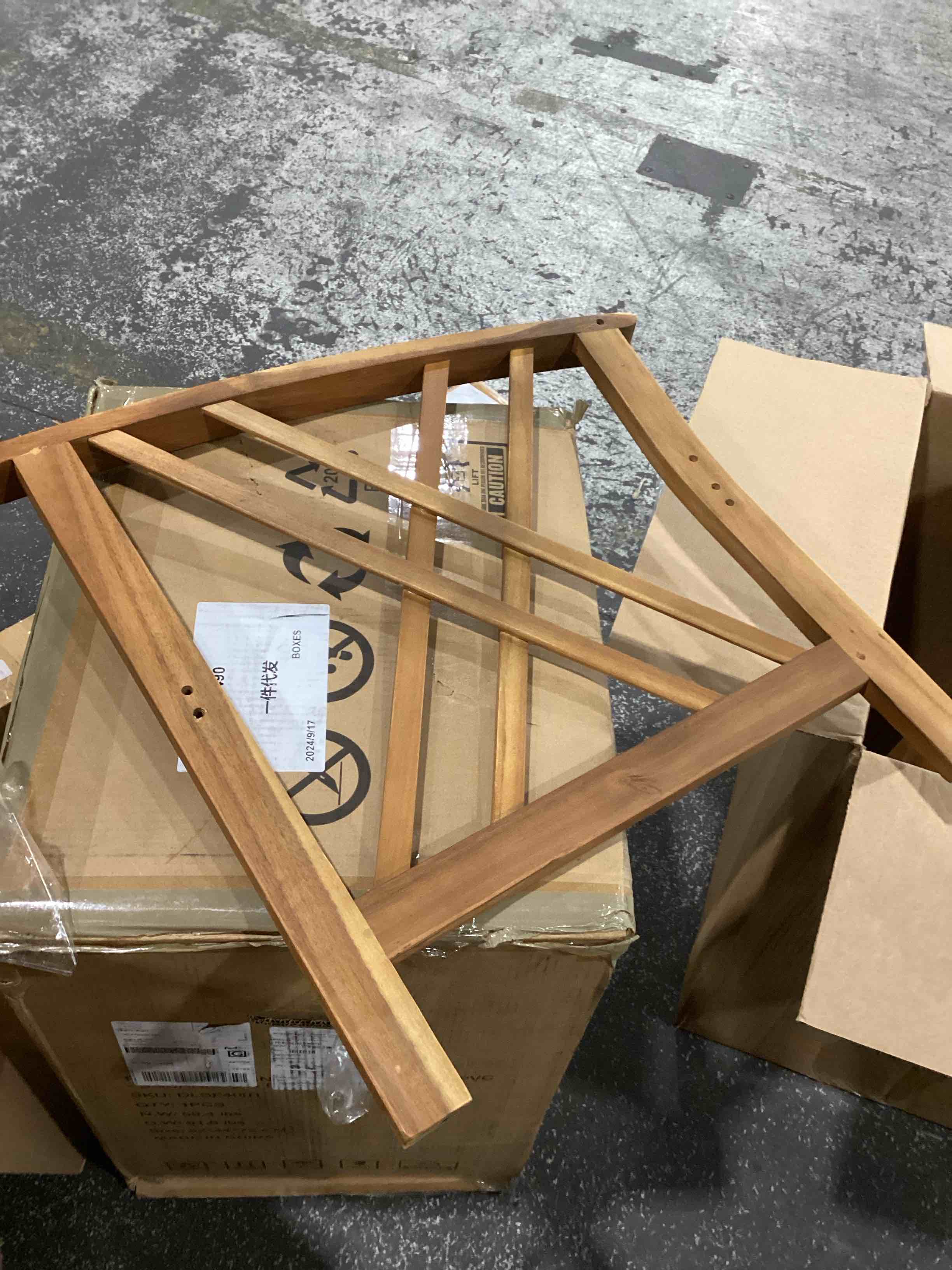 parts to a chair or bench (no info on product)