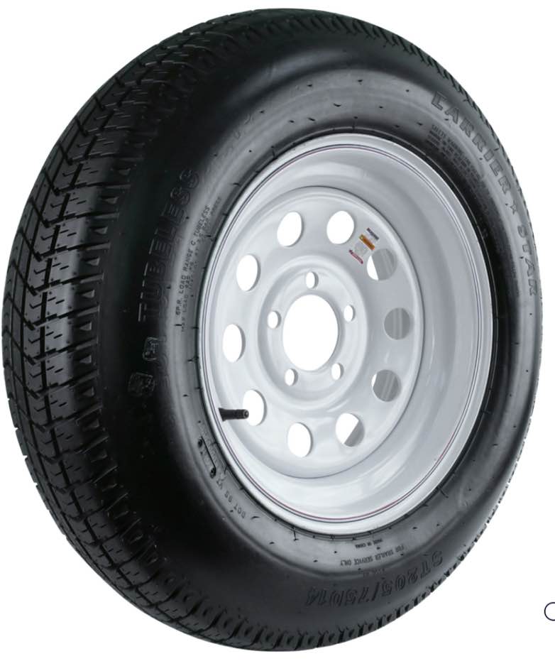 Kenda Loadstar, 14in. Mod Wheel, Tire Diameter 26.3 in, Load Range Rating C, Bolt Pattern 5 Model# DM205D4C-5MMN
