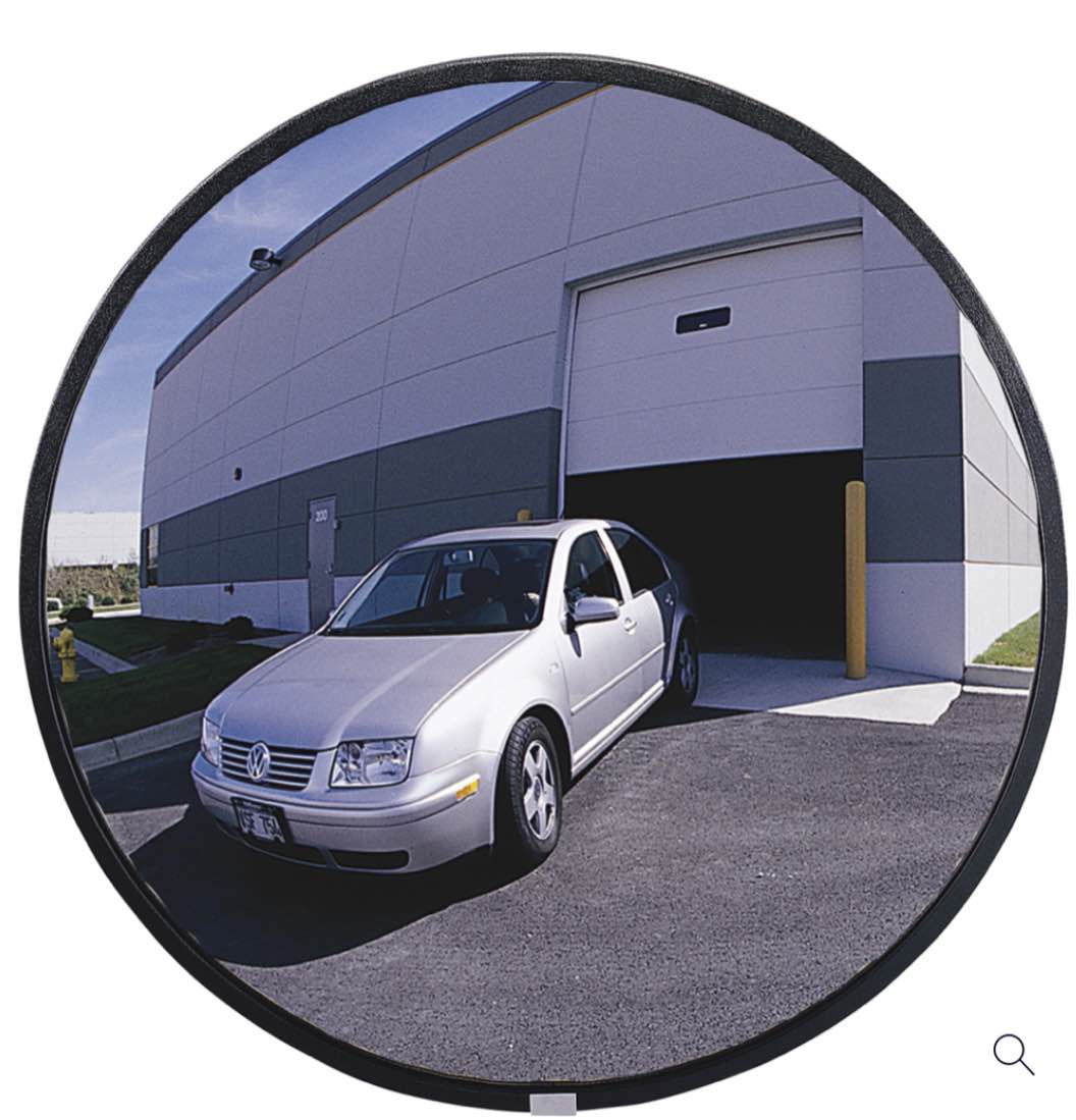 See All Outdoor Convex Safety Mirror, 36in. Dia., Acrylic, 40-Ft. View, Model# PLX036