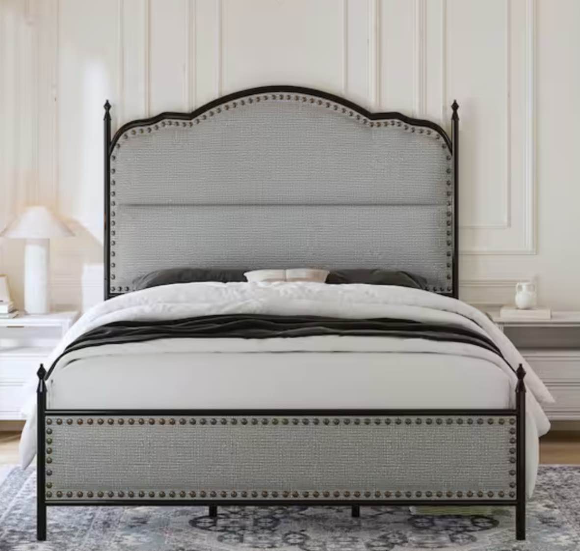 Martin Gray 76.5 in. Metal Frame King American Industrial Platform Bed Z6BDLX0470-K-GRY