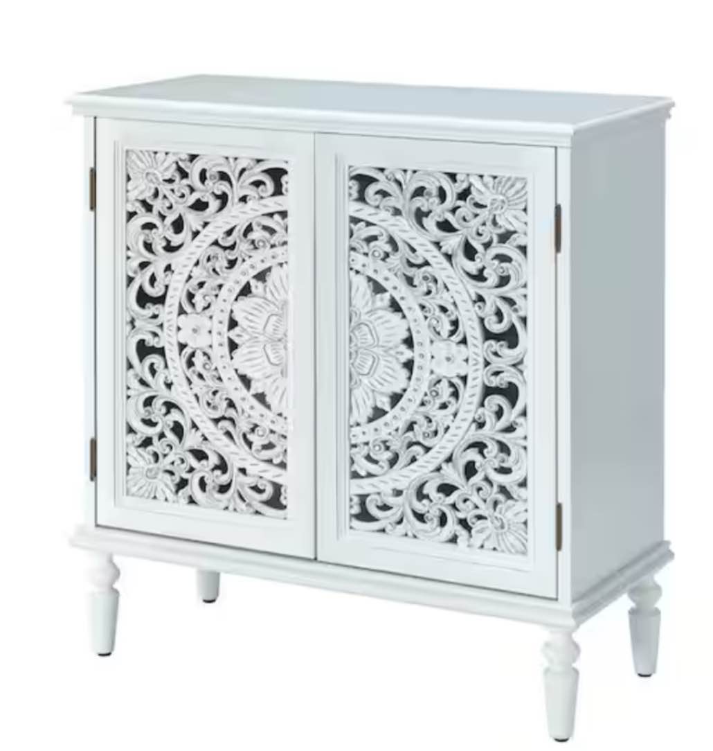 Delia 32” tall 2 door accent cabinet HSCLSO494-WHITE