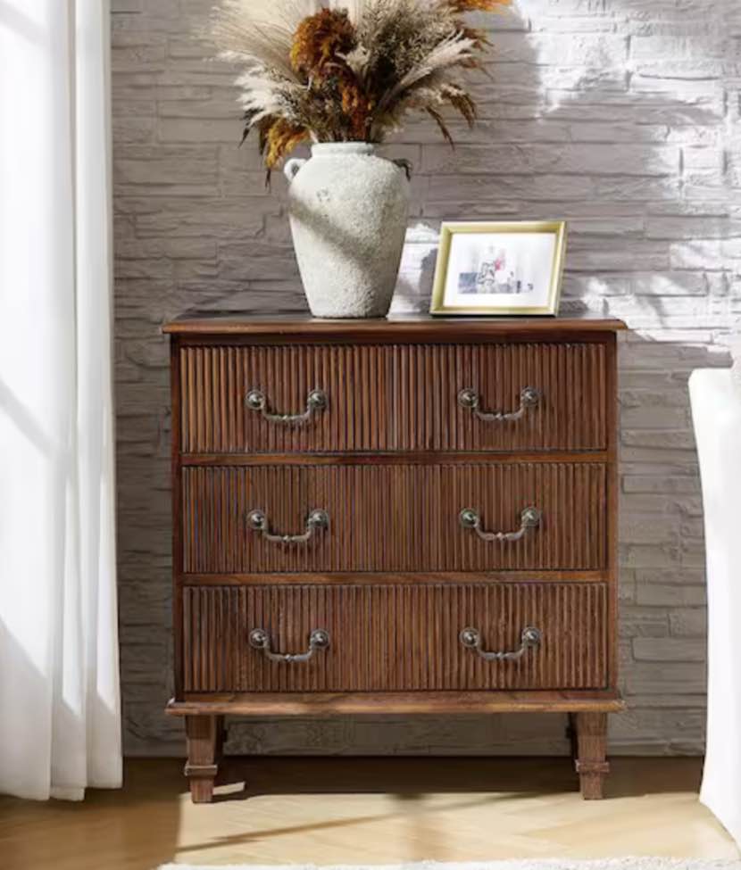 Walnut 28 in. W Solid Paulownia Wood 4-Drawer Nightstand with Charging Station NSCL1244-WAL