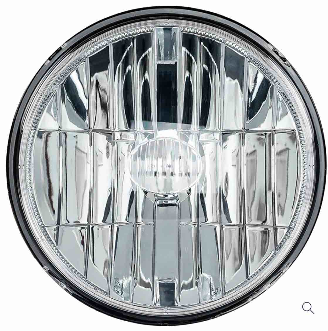 Trux Accessories 7in. Round Standard LED Semi-Truck Headlight with Optical Reflector, High/Low Beam, Chrome, Model# TLED-H77