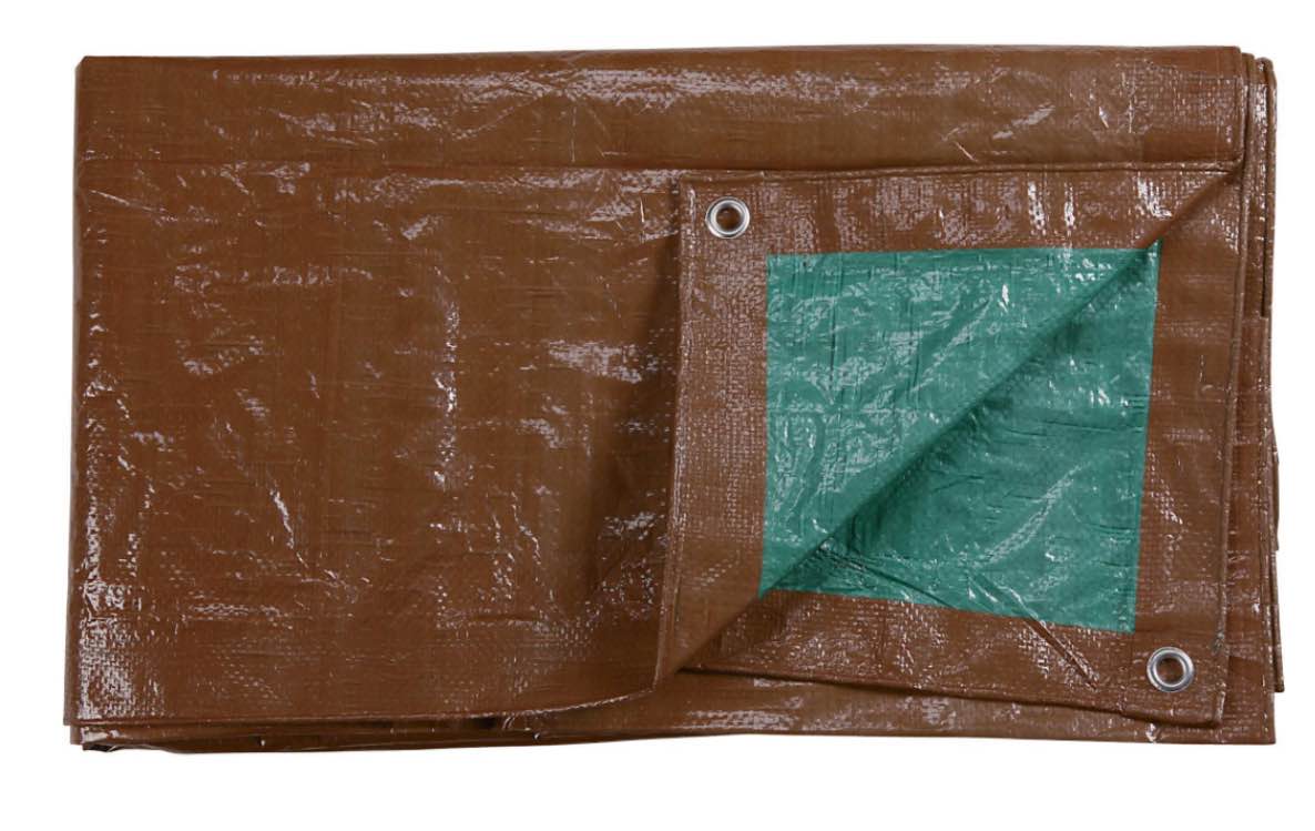 Roughneck 3.2-Oz. Heavy-Duty Woodpile Tarp, Brown/Green, 6ft. x 24ft.