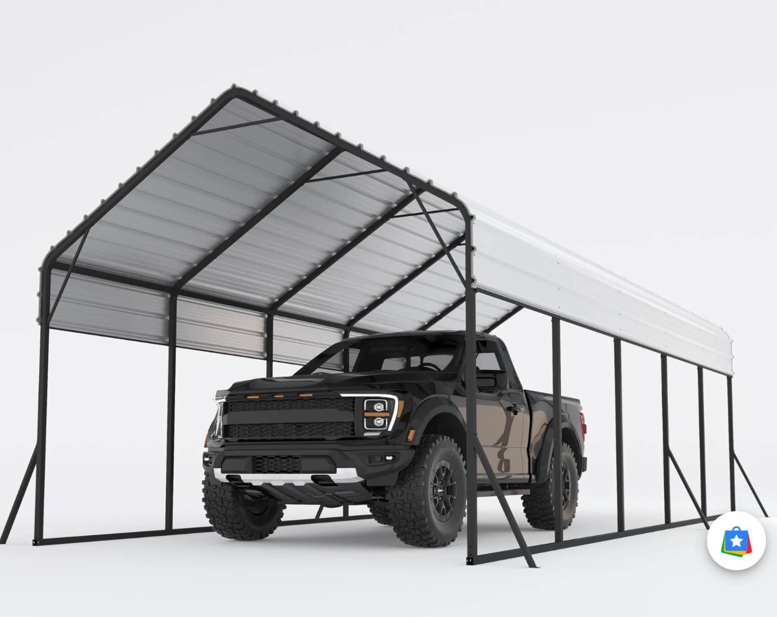 Garvee Heavy Duty Carport 13x26 Oversized Metal Shelter Galvanized Steel (missing other boxes)