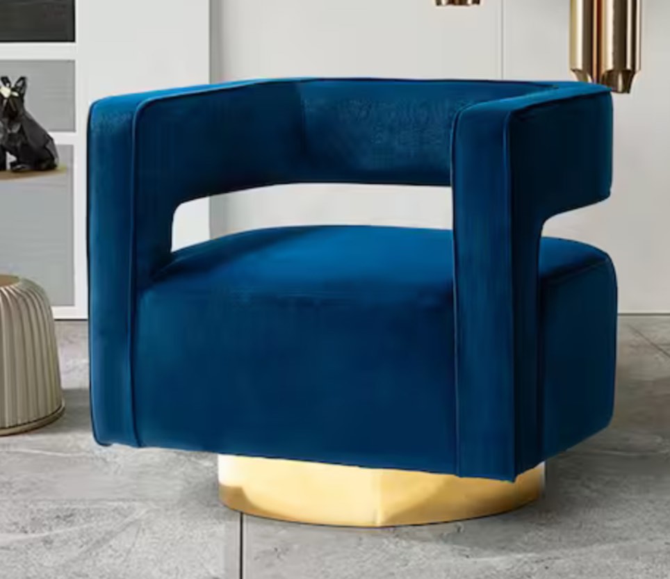 Blanca swivel barrel chair CHM0141-NAVY