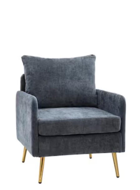 Magnesia Navy Polyester Arm Chair with Removable Cushions