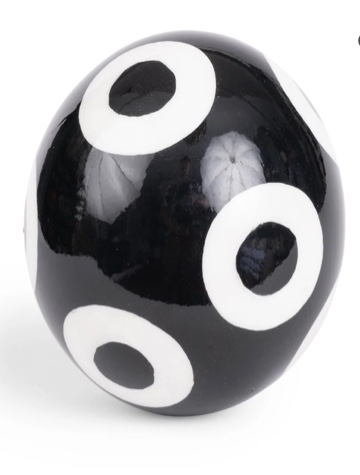 painted ostrich egg sculpture