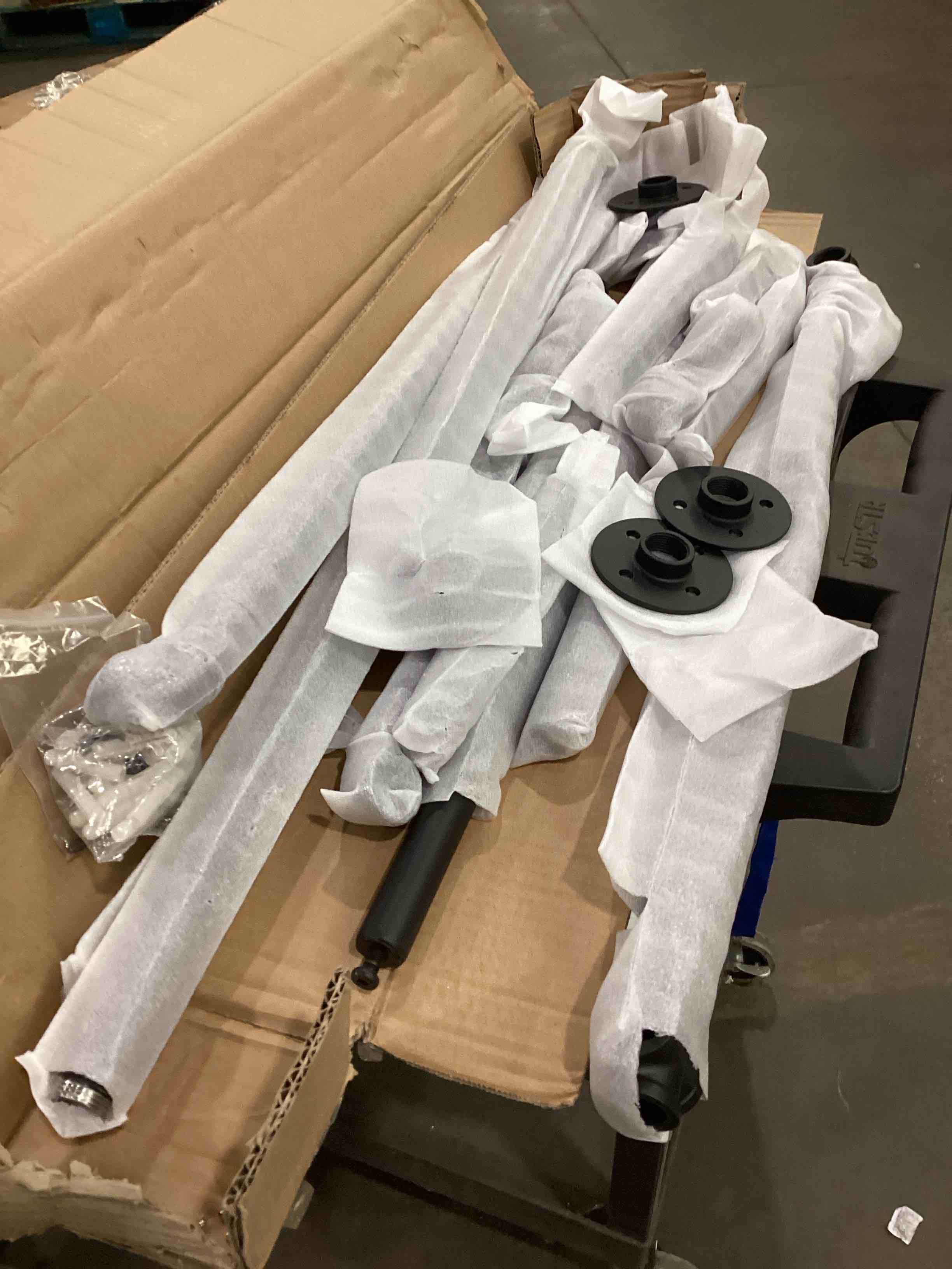 Industrial pipe shelving rack (product info unknown)