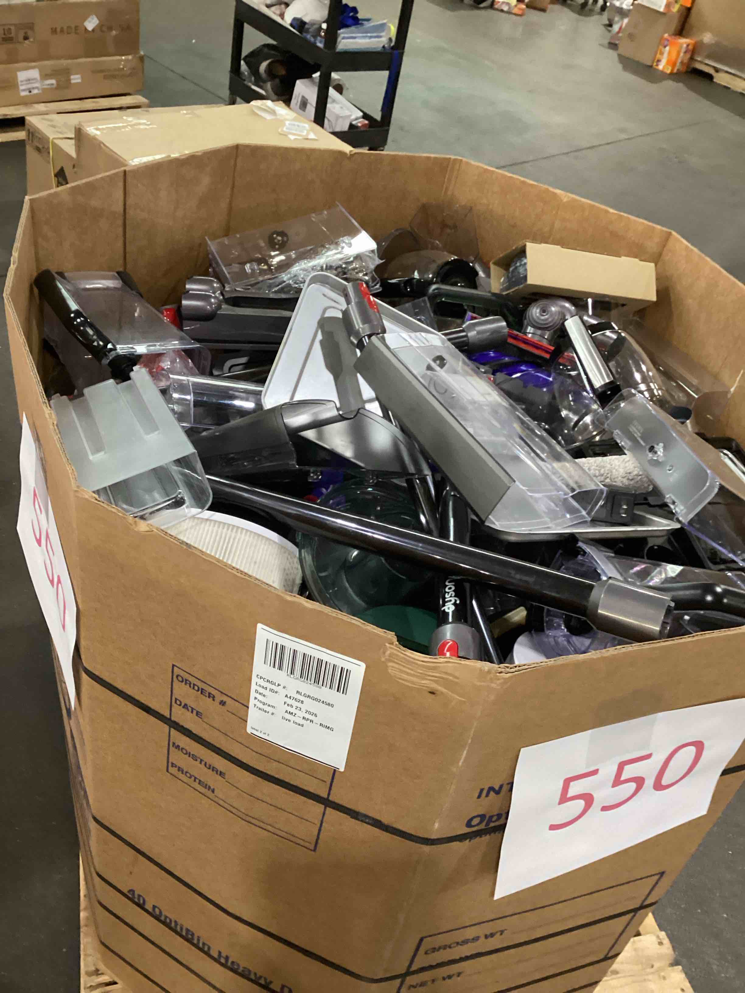 Condition photo showing As Is for Bulk pallet of miscellaneous appliances parts