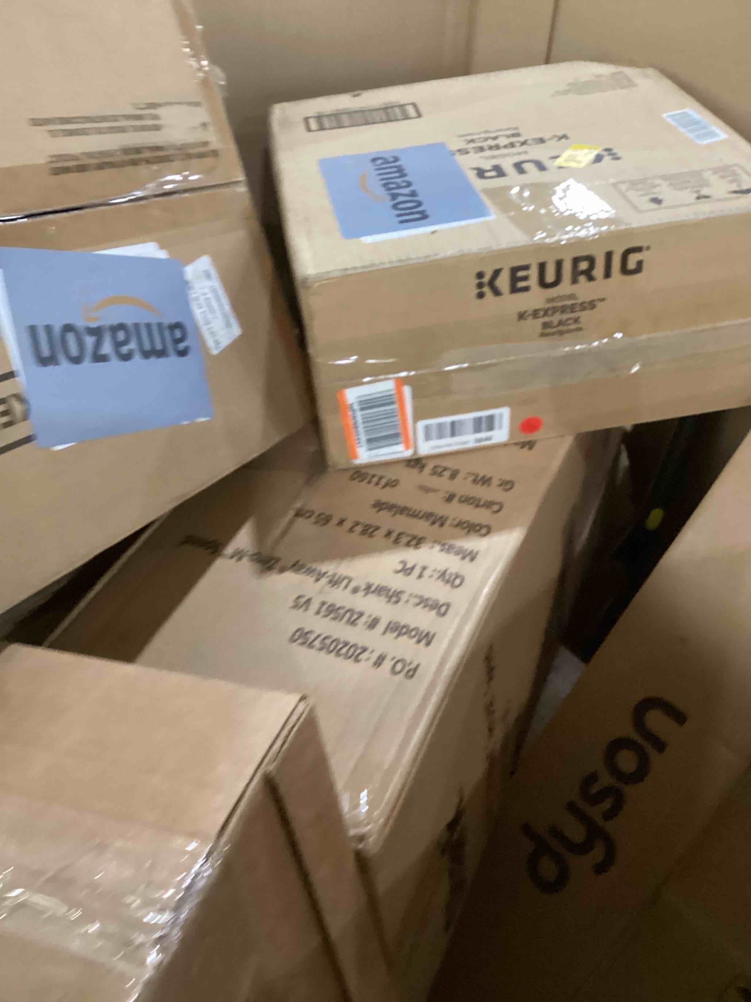 Condition photo showing As Is for pallet of damaged miscellaneous appliances and parts 