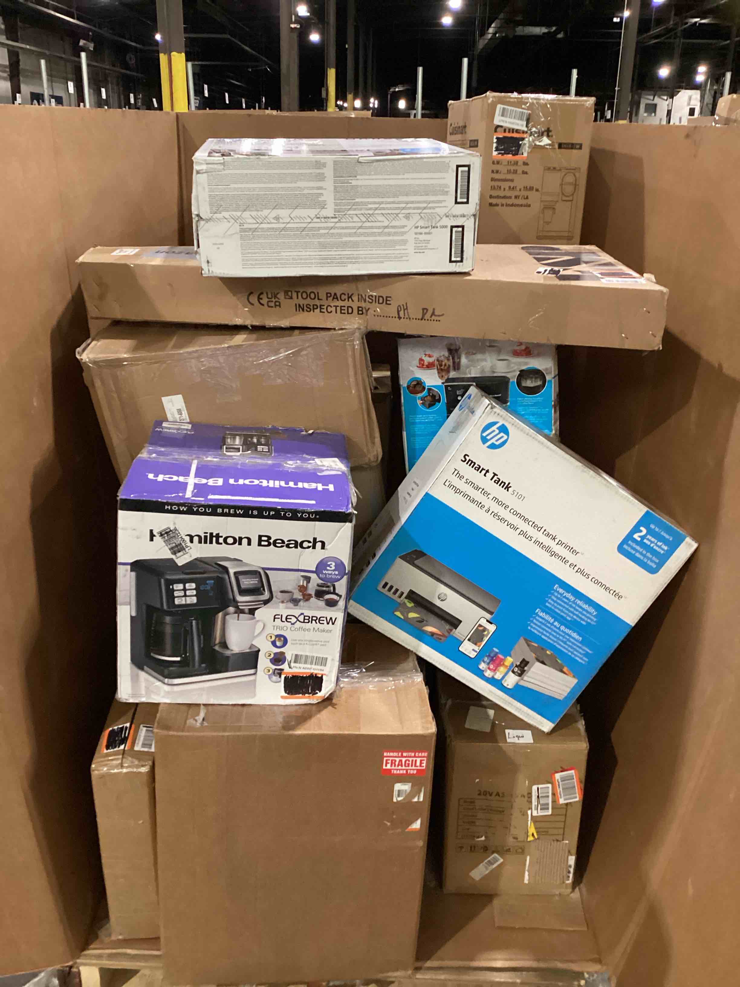 Pallet of miscellaneous appliances damaged or missing parts