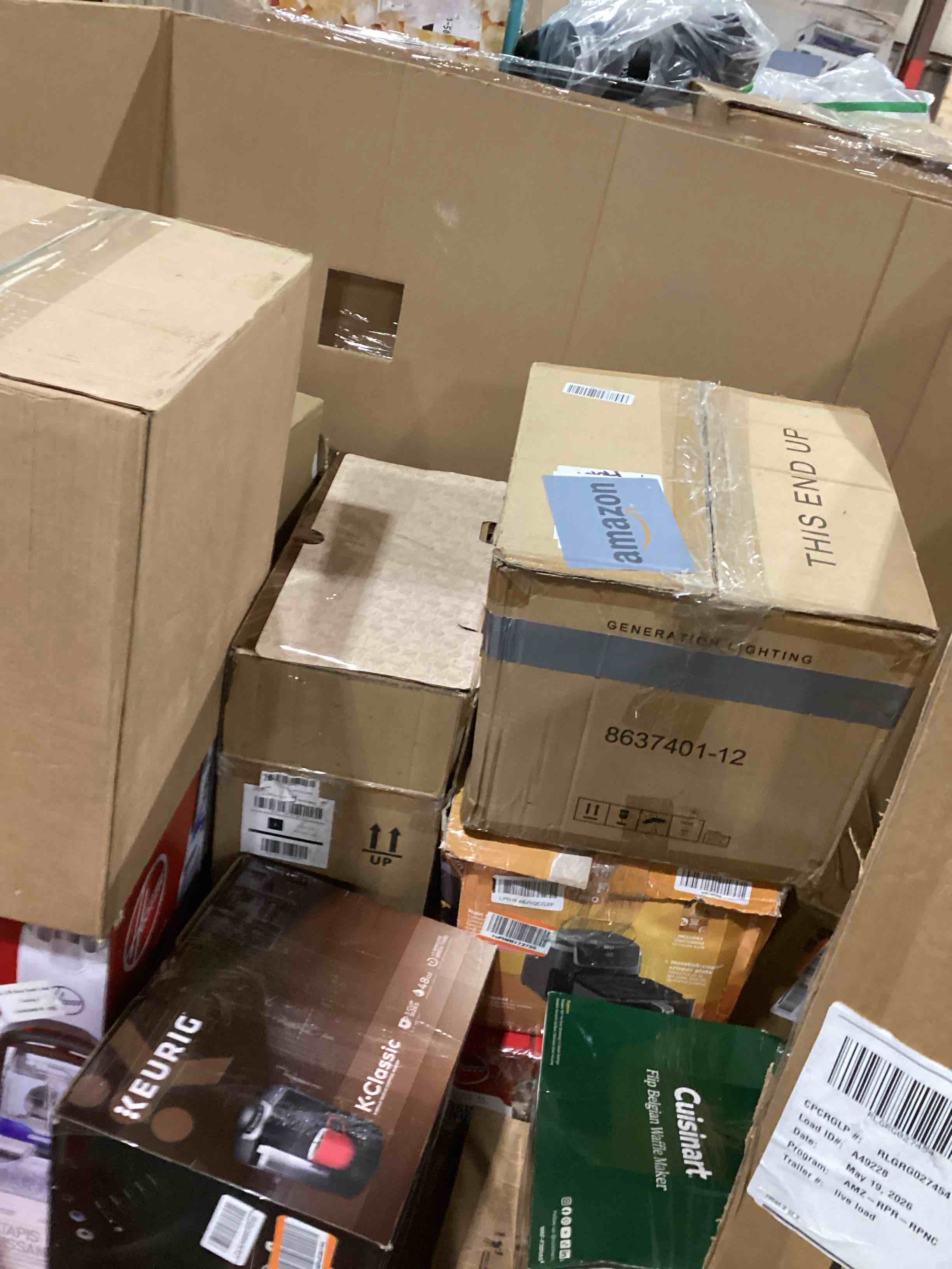 Condition photo showing As Is for pallet of used small appliances parts and accessories 