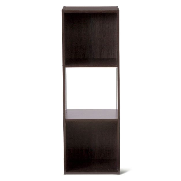 11" 3 Cube Organizer Shelf Dark Brown - Room Essentials™: Bookshelf, Stackable, Compatible with 11" Storage Bins