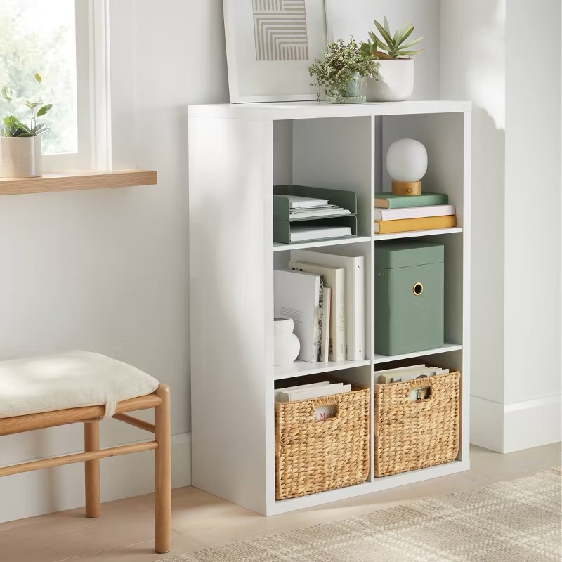 6 Cube Organizer White - Brightroom™: Versatile Shelving Unit, Up to 30lbs per Shelf, MDF & Particle Board Construction