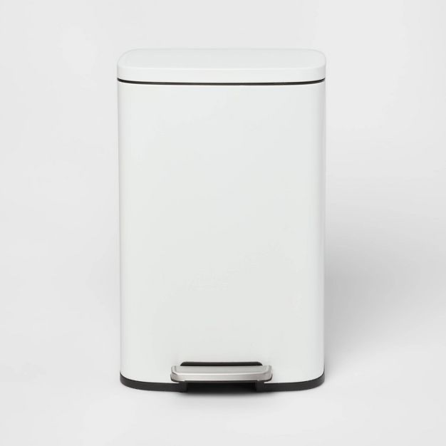 45L Rectangular Step Trash Can White - Brightroom **Scratch And Dent**