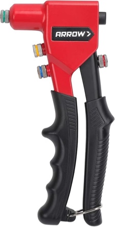 arrow rt188m one-handed pop rivet gun  manual riveter for metal  fabric  leather  and auto repair