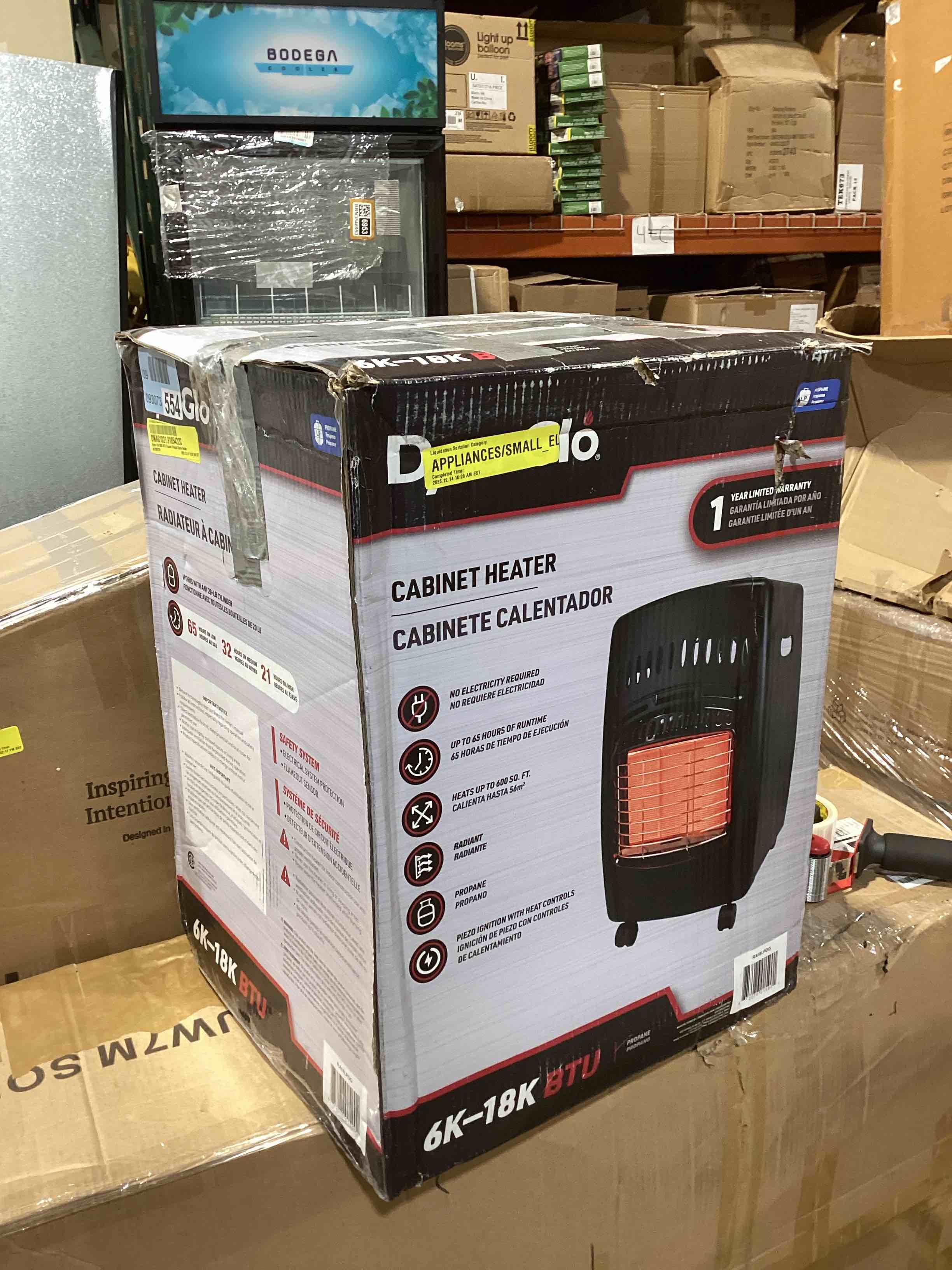 Condition photo showing Good Condition for Dyna-Glo RA18LPDG 18,000 BTU Cabinet Heater, Black
