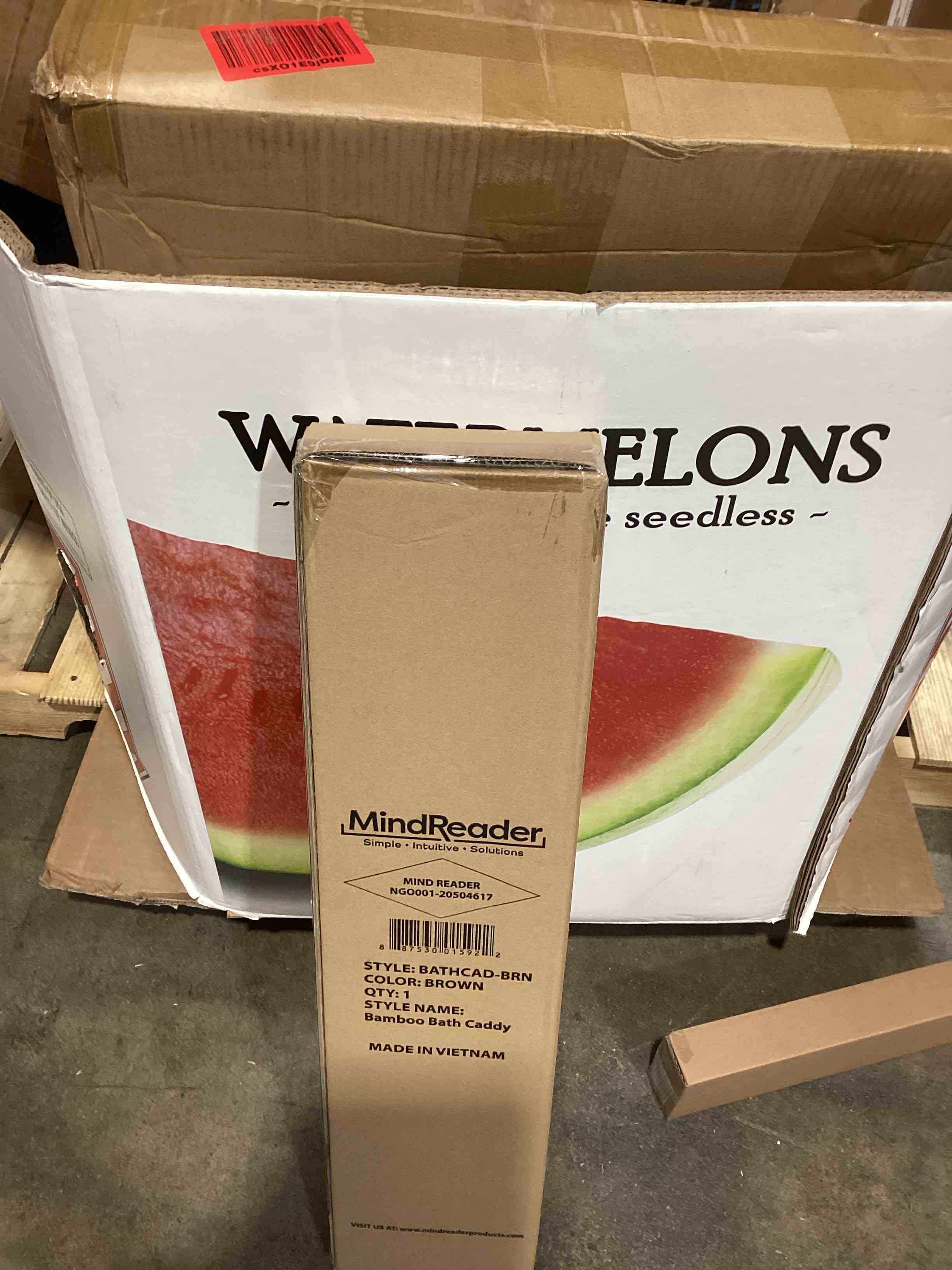 Condition photo showing New/Like New for Mind Reader Bathtub Tray, Shower Organizer, Bathroom Accessory, Wood Tray, Rayon from Bamboo, 27.5" L x 5.75" Wx 1.75" H, Brown Bathtub Tray Brown