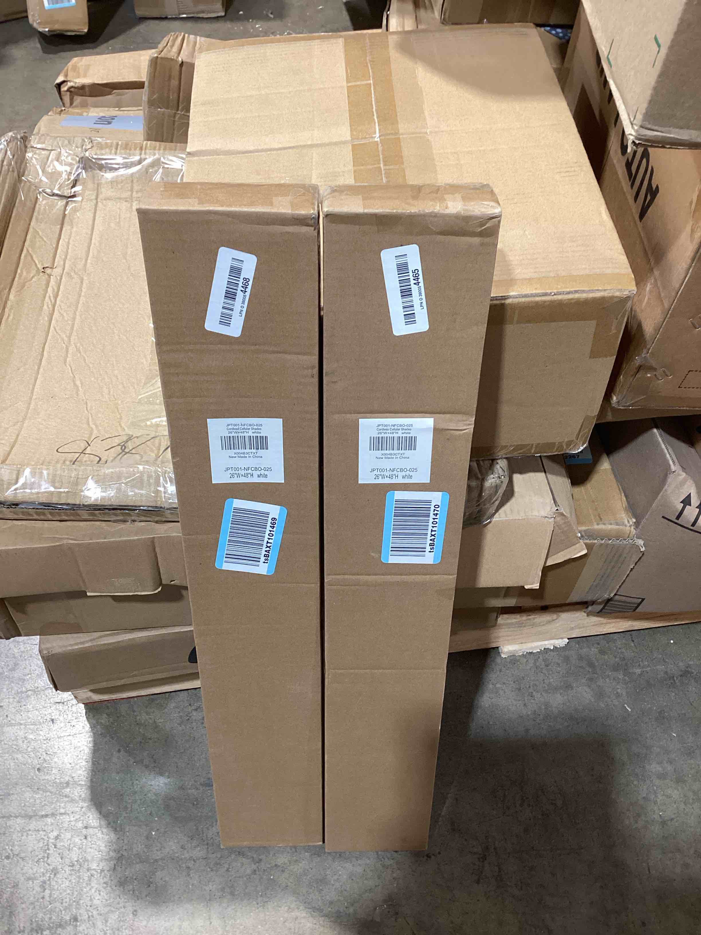 Condition photo showing New/Like New for LazBlinds No Tools No Drill Cordless Cellular Shades, Blackout Light Blocking Honeycomb Shades for Home, Thermal Insulation Blinds for Windows, 26" W x 48" H, White Blackout-white 26" W x 48" H