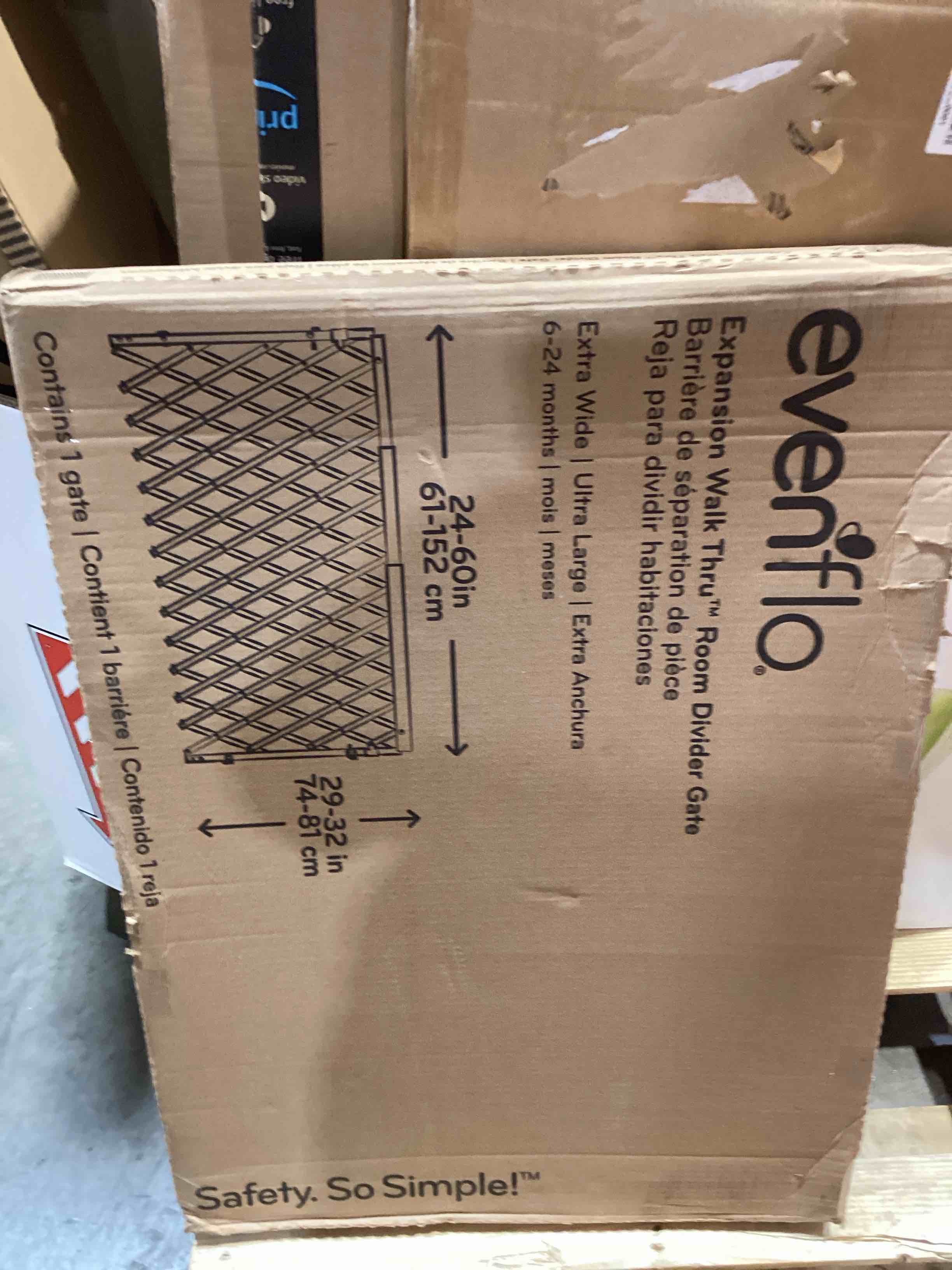 Condition photo showing Good Condition for Evenflo Expansion Walk-Thru Room Divider Baby Gate, Natural Wood