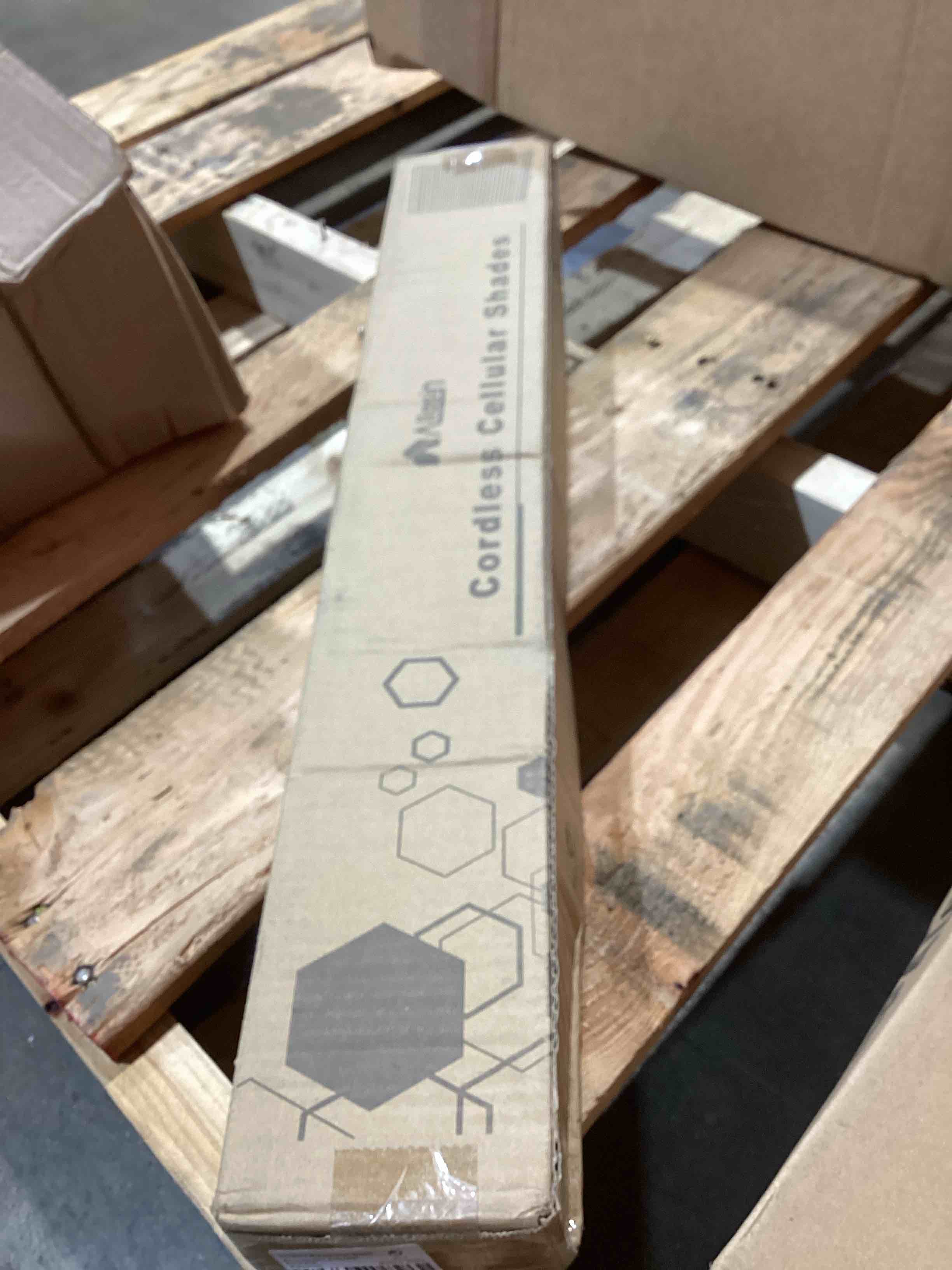 Condition photo showing New/Like New for Allesin Cellular Shades Cordless Blackout Honeycomb Blinds for Indoor Windows, Thermal Insulated Window Shades Noise Reduction, Easy to Install, Perfect for Bedroom/Living Room, Blue 24" W x 36" H