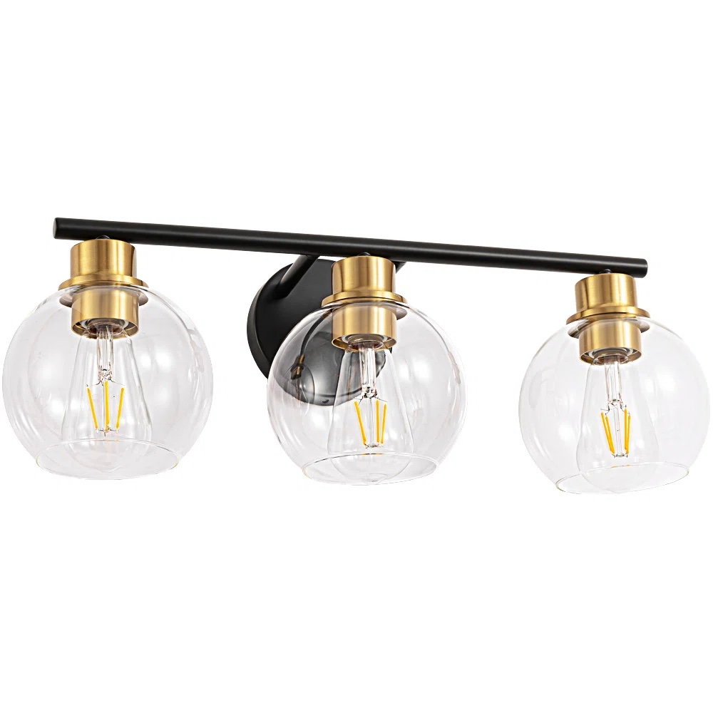 Aanay Dimmable Bathroom Vanity Light,  Matte Black/Gold